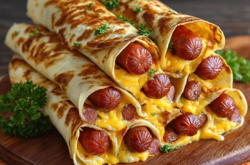 Cheesy Tortilla Hot Dog Roll-Ups