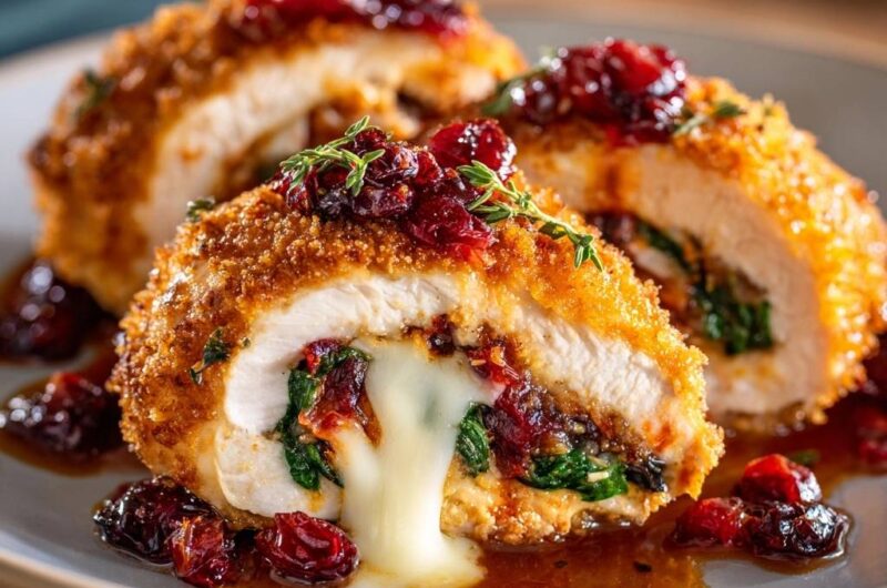 Cranberry and Spinach Stuffed Chicken Breasts