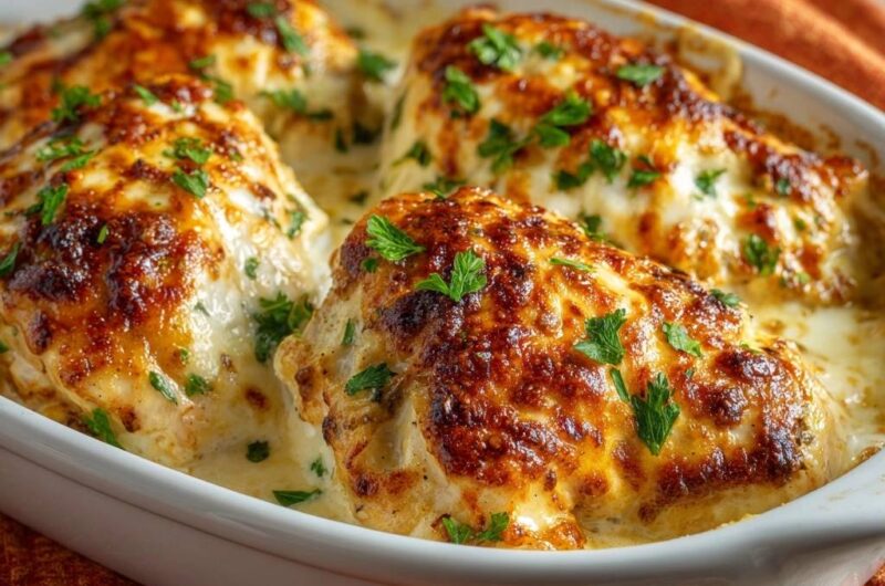 Creamy Garlic Parmesan Baked Chicken
