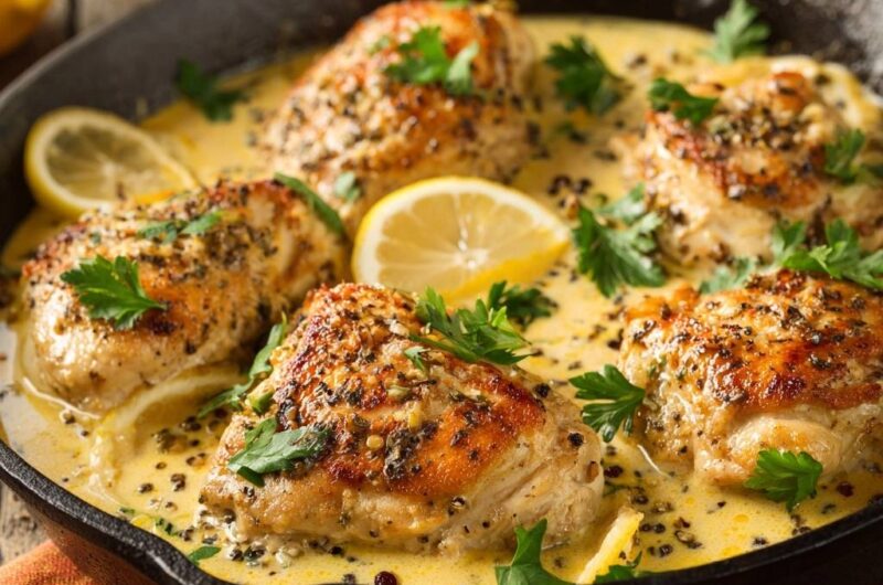 Creamy Lemon Herb Chicken Thighs