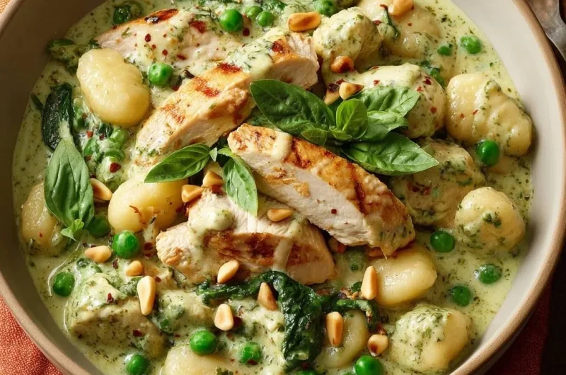 Creamy Pesto Chicken and Gnocchi