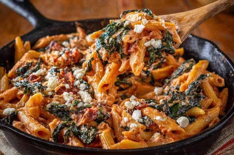 Creamy Sun-Dried Tomato and Spinach Penne