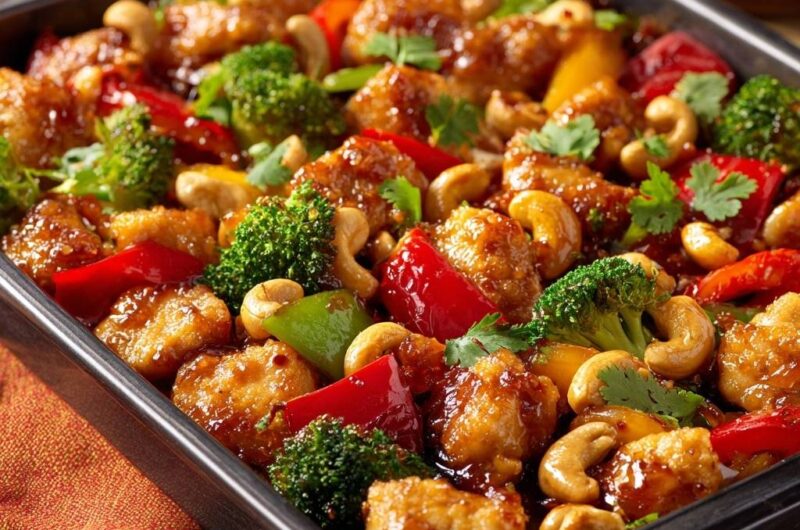 Crispy Cashew Chicken and Broccoli