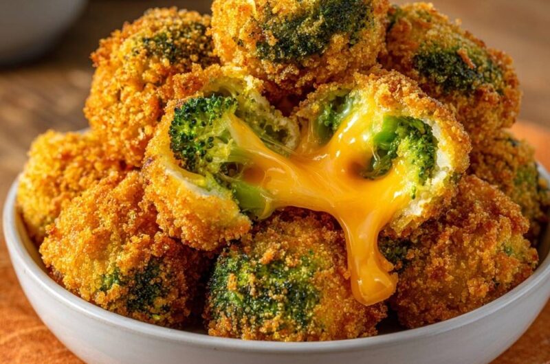 Crispy Cheddar-Stuffed Broccoli Florets