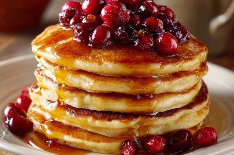 Fluffy Cranberry Maple Pancakes