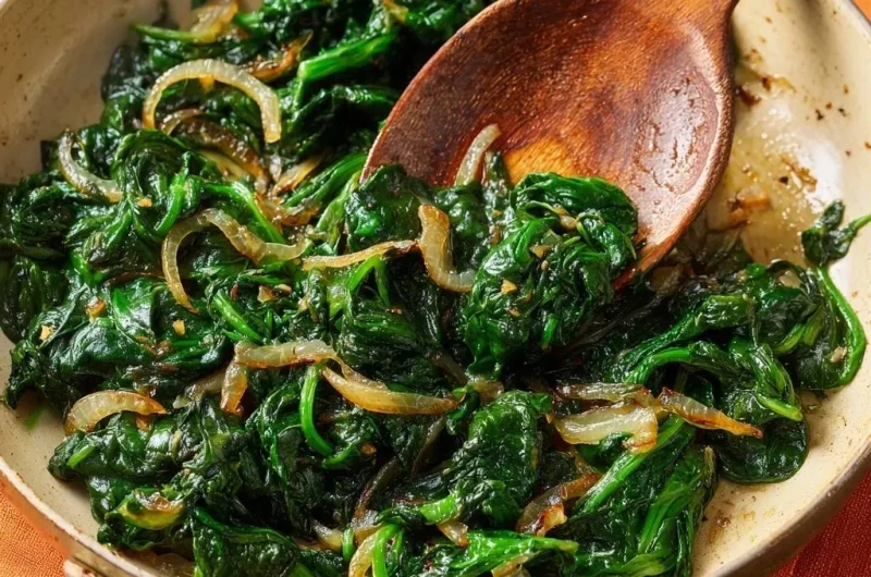 Garlic Sauteed Spinach and Onions