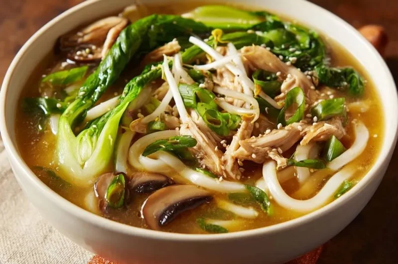 Ginger Chicken Udon Soup