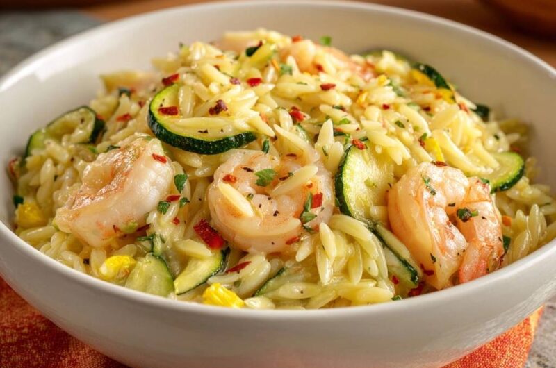 Lemon Garlic Shrimp and Zucchini Orzo