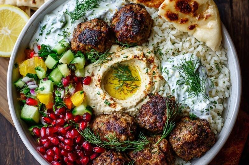 Mediterranean Beef Meatball Bowls