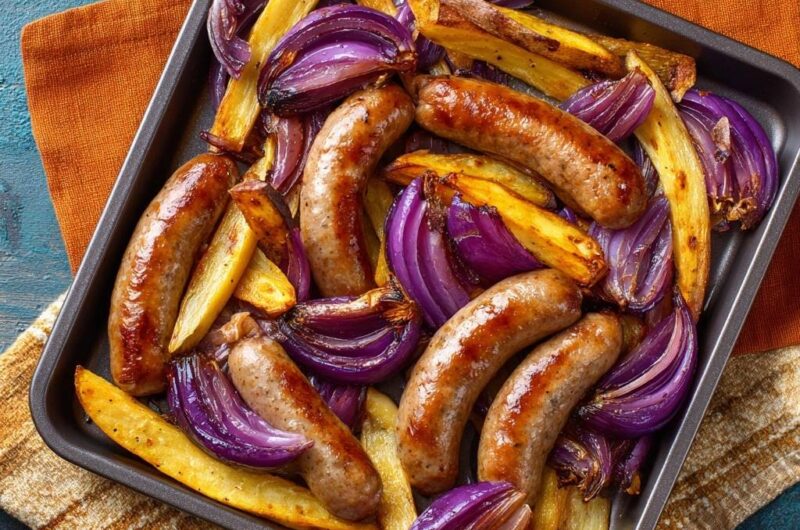Sheet Pan Sausage and Potato Wedges