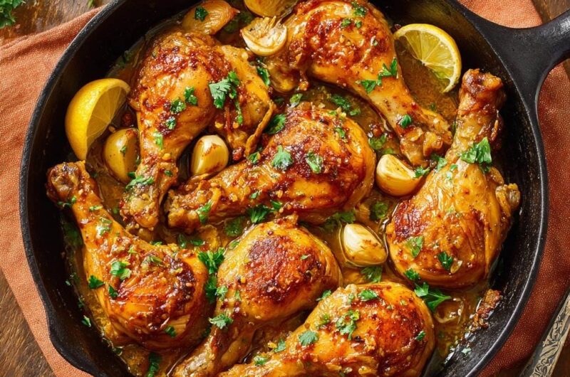 Skillet Roasted Lemon Garlic Chicken