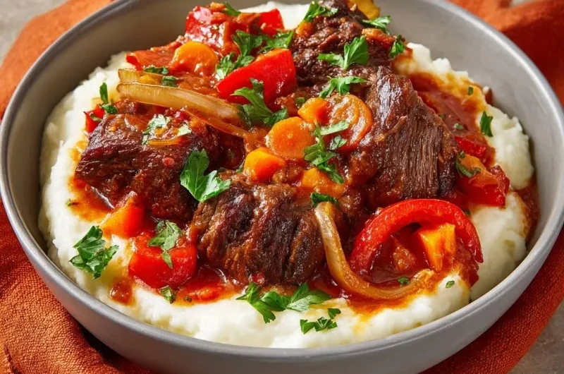Slow Braised Beef and Peppers
