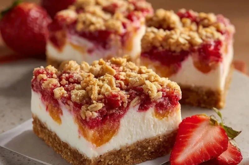 Strawberry Cheesecake Crumble Bars