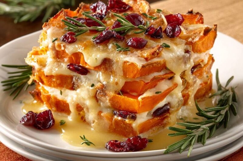 Cheesy Roasted Butternut Squash Stack