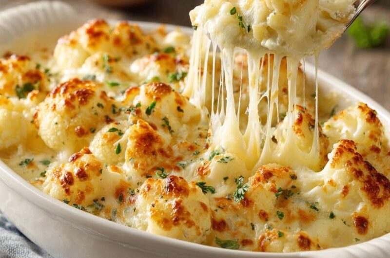 Cheesy Roasted Cauliflower Gratin