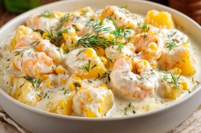 Creamy Garlic Shrimp and Potato Bowl