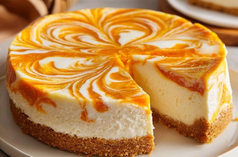 Creamy Pumpkin Swirl Cheesecake