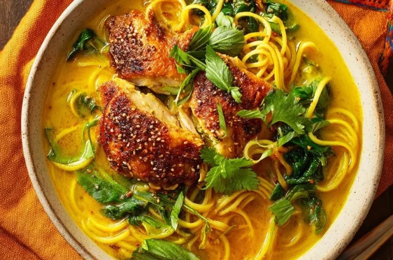 Golden Coconut Curry Noodle Soup