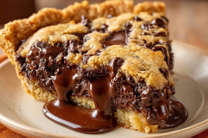 Molten Lava Chocolate Chip Cookie Pie
