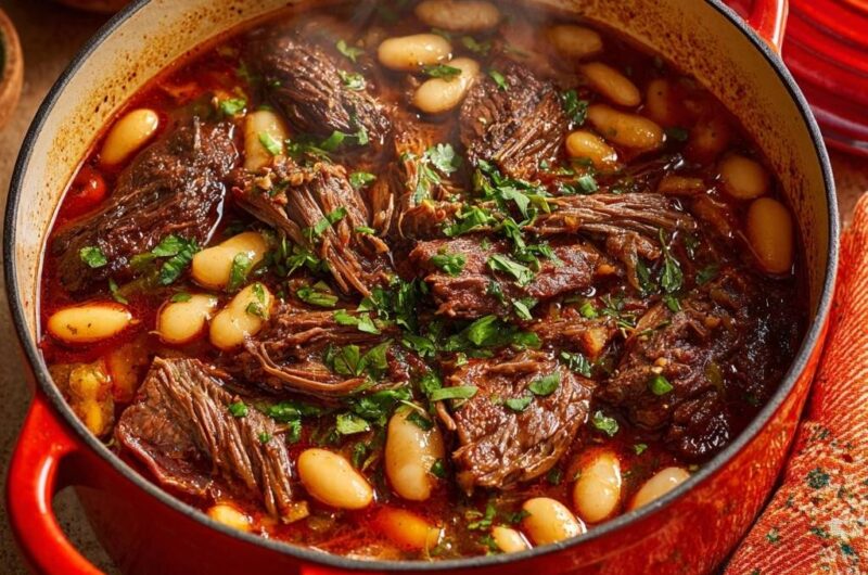 Slow-Braised Beef and White Bean Stew