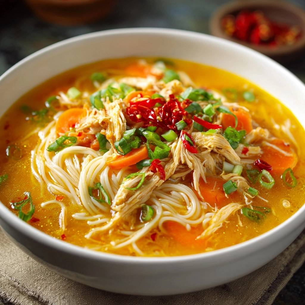 Mastering Spicy Shredded Chicken Noodle Soup Without Mushy Noodles - recipe image