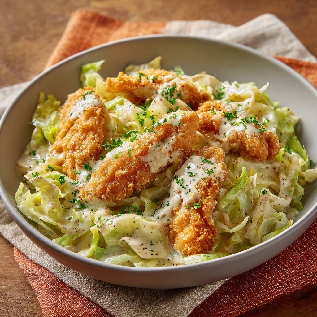 Mastering the Crispy Chicken and Creamy Cabbage Bowl - recipe image