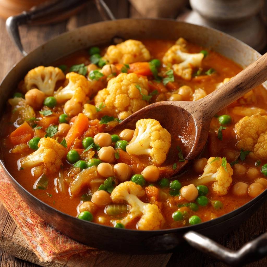 Mastering the Hearty Cauliflower and Chickpea Stew - recipe image