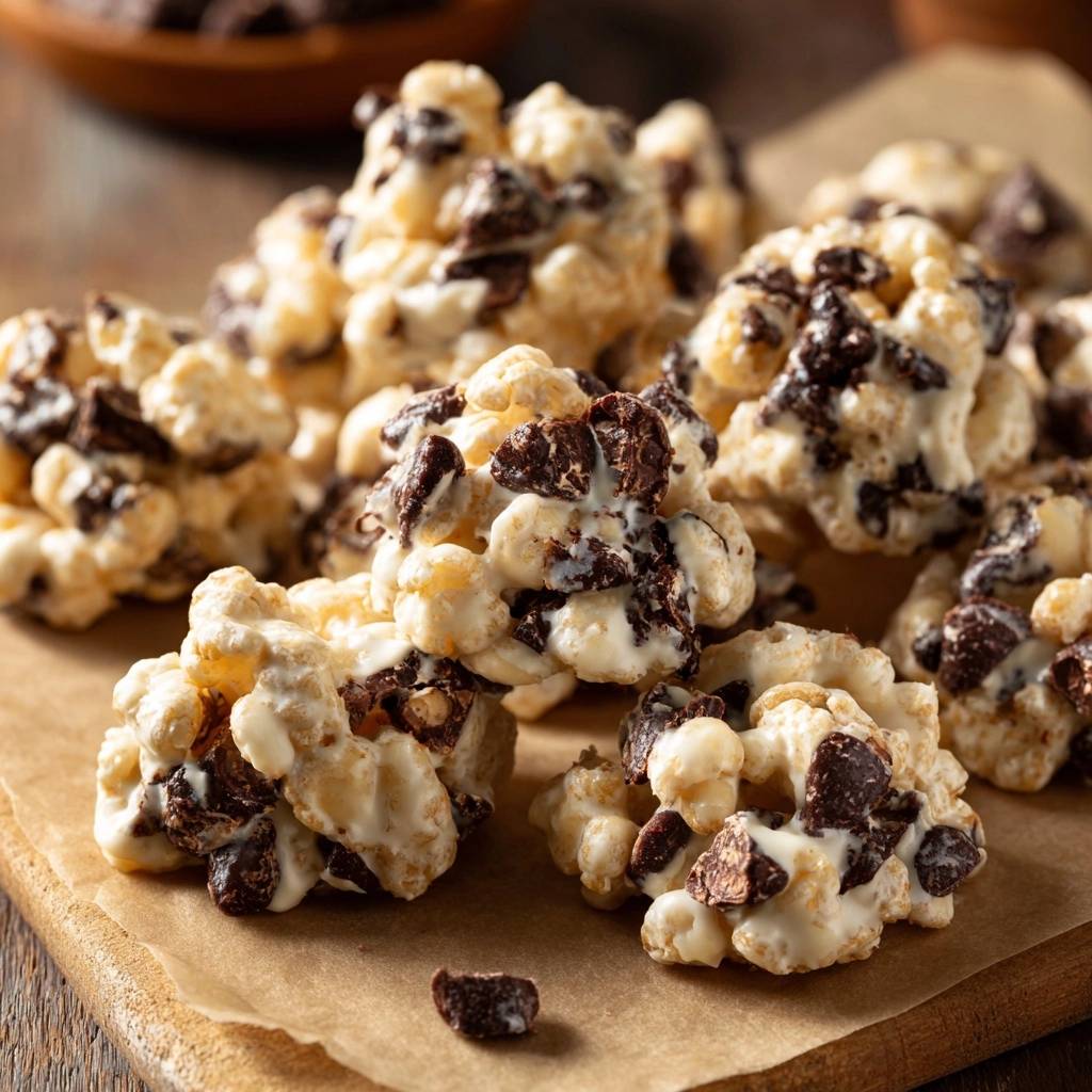 Mastering White Chocolate Chip Popcorn Clusters: The Anti-Soggy Method - recipe image