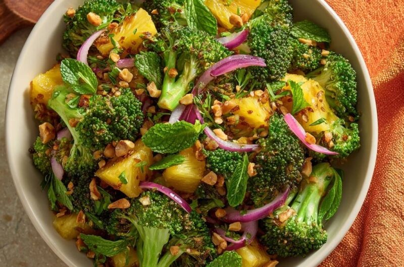 Roasted Broccoli and Pineapple