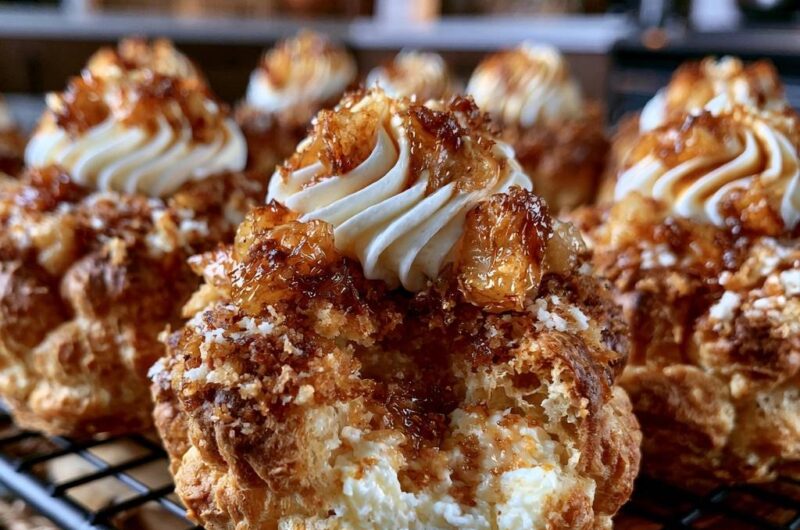 Caramel Apple Craquelin Cream Puffs