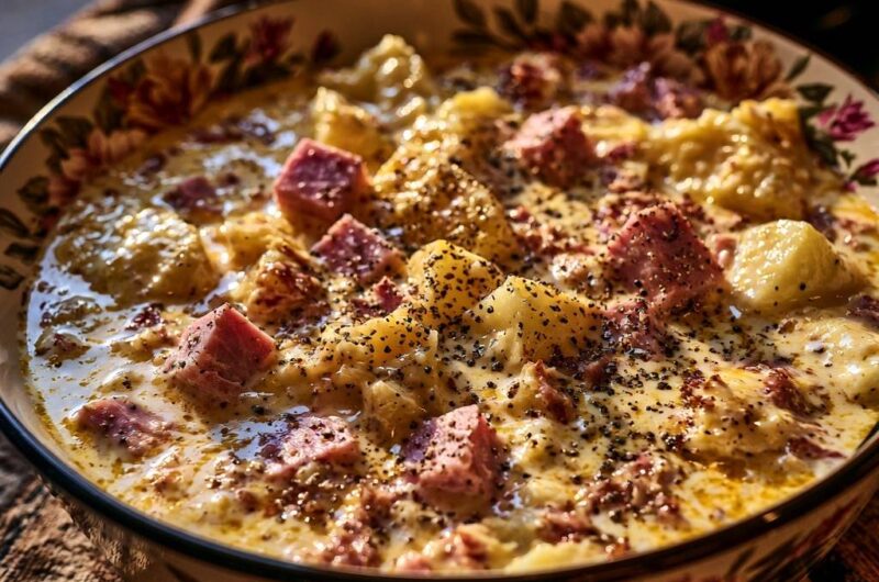 Creamy Slow Cooker Potato and Ham Soup