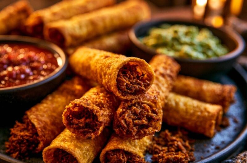 Crispy Shredded Beef Taquitos