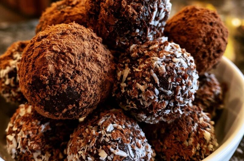 Dark Chocolate Coconut Truffles