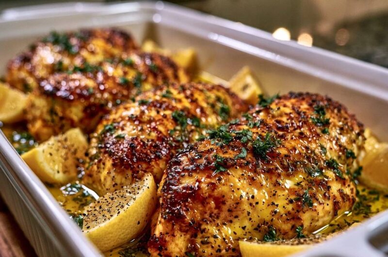 Garlic Butter Lemon Baked Chicken