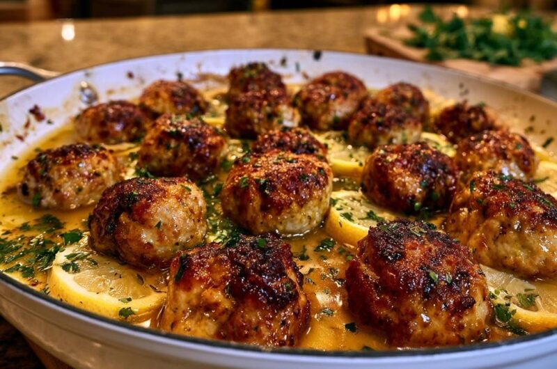 Lemon Butter Garlic Chicken Meatballs