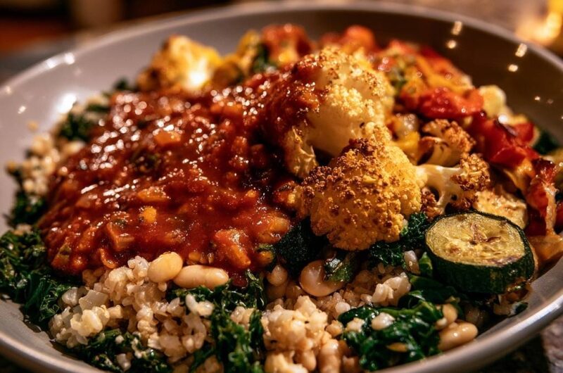 Roasted Cauliflower and White Bean Grain Bowls
