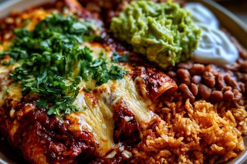 Cheesy Beef Enchilada Platter