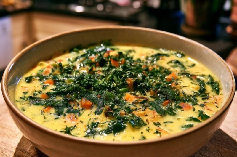 Creamy Golden Vegetable and Kale Soup