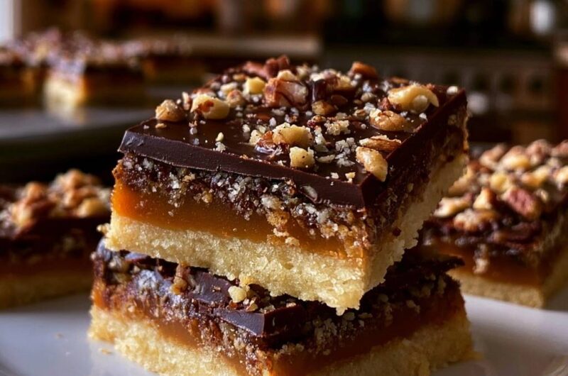 Decadent Chocolate Caramel Pecan Bars